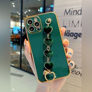 Emerald Green Velvet Heart iPhone Case